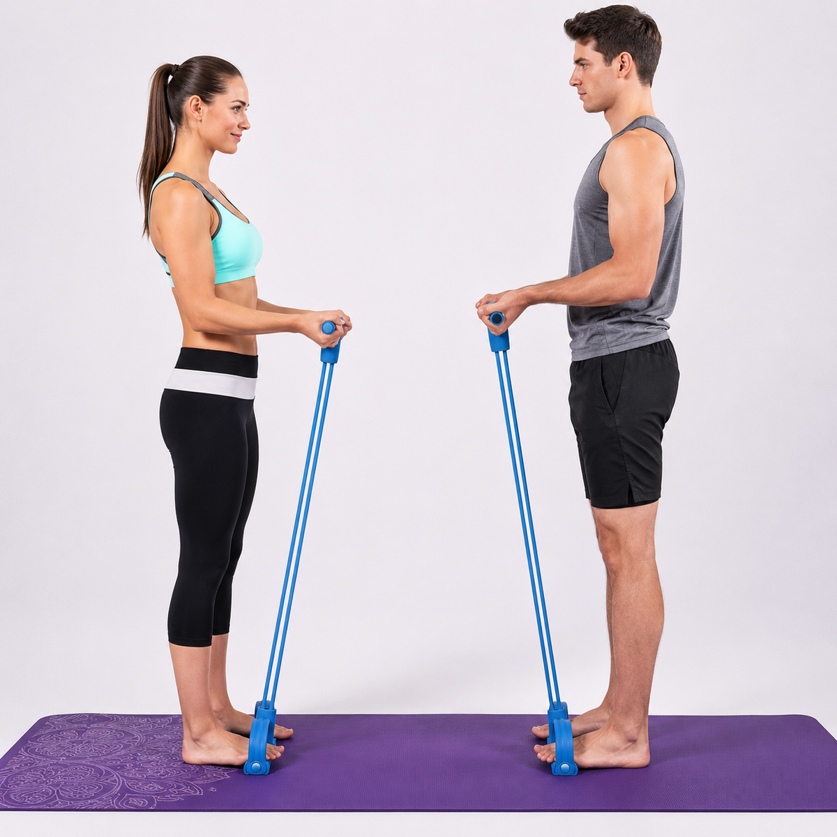 4-Tube Resistance Band Pedal Exerciser for Full Body Workouts