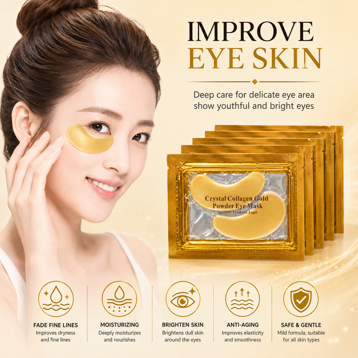 Gold Collagen Eye Patches for Dark Circles & Puffiness