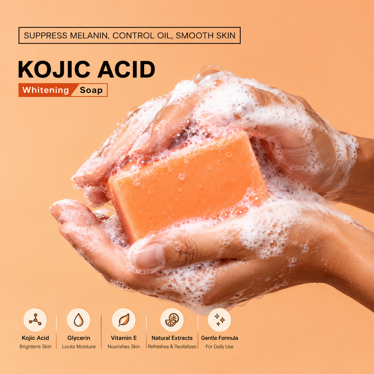 Kojic Acid Facial Soap Cleanser for Brightening & Moisture