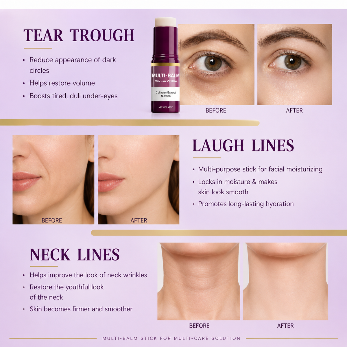Calcium Collagen Multi Balm Stick for Hydrating & Firming