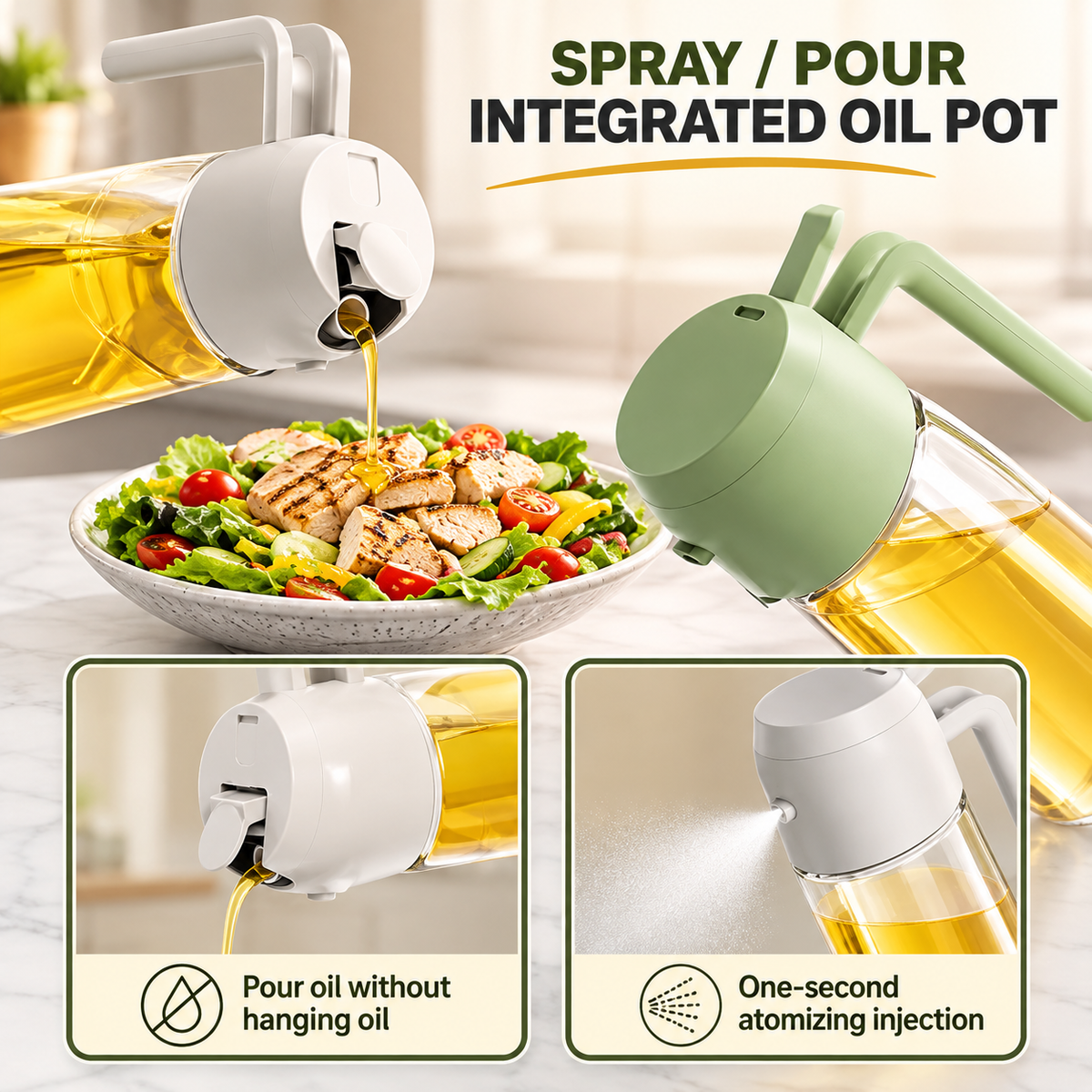 Kitchen Oil Spray Bottle for Air Fryer & BBQ Cooking
