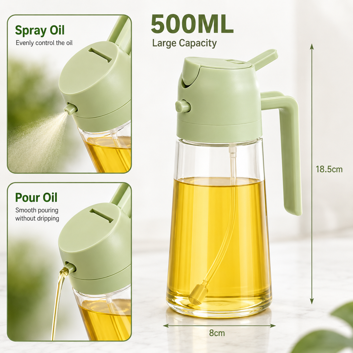 Kitchen Oil Spray Bottle for Air Fryer & BBQ Cooking