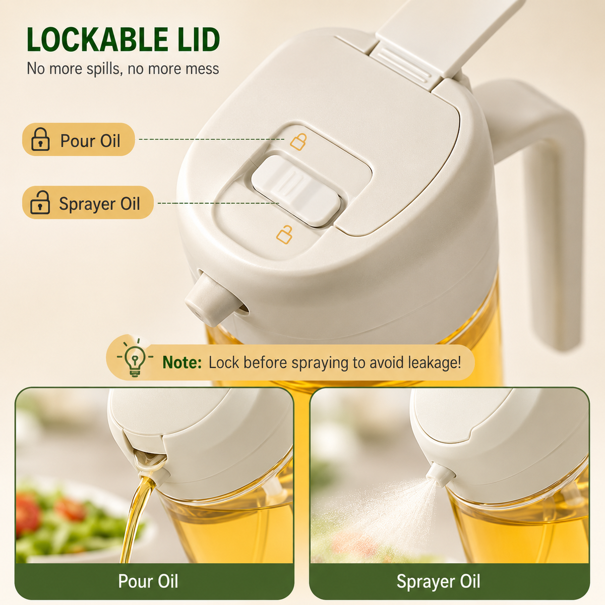 Kitchen Oil Spray Bottle for Air Fryer & BBQ Cooking