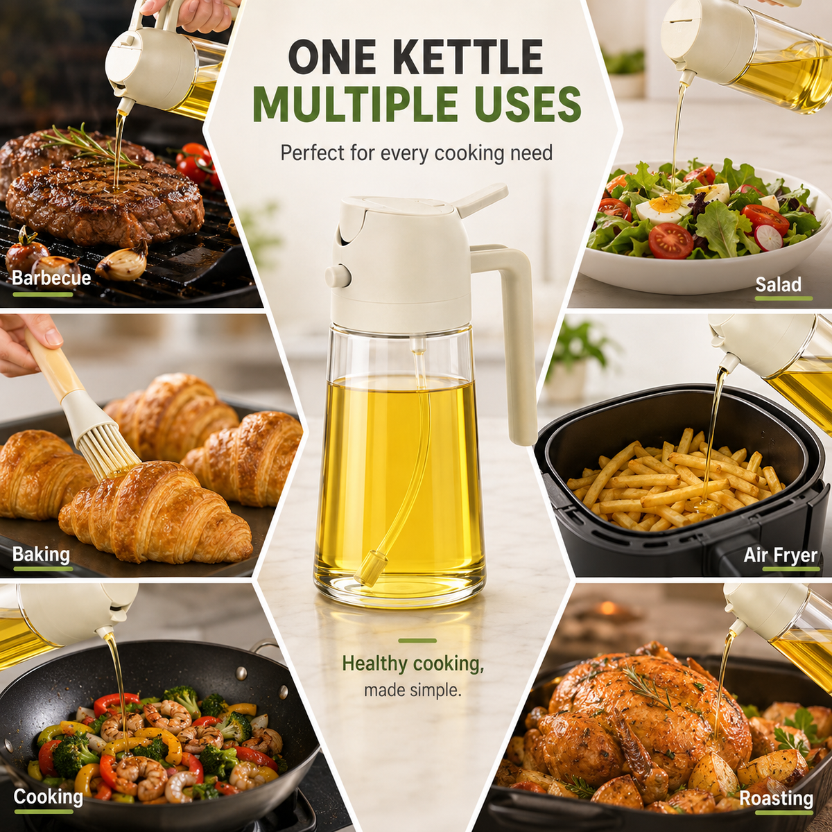 Kitchen Oil Spray Bottle for Air Fryer & BBQ Cooking