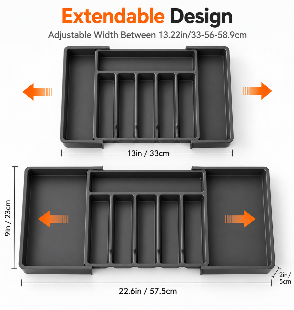 Adjustable Kitchen Drawer Organizer for Cutlery Storage