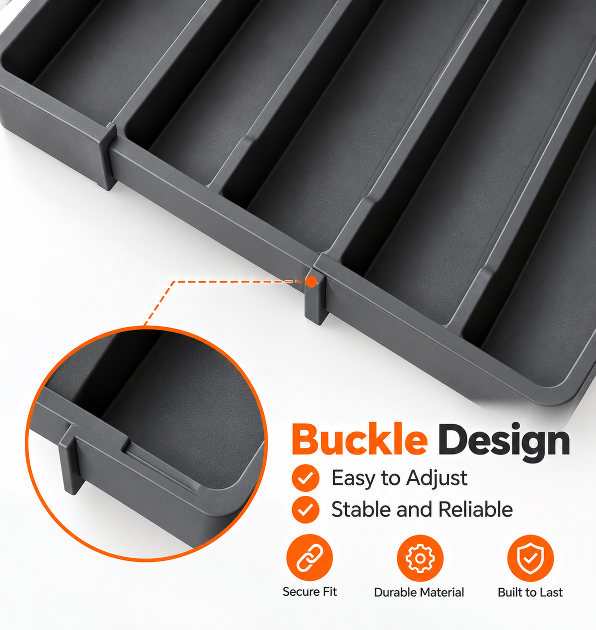Adjustable Kitchen Drawer Organizer for Cutlery Storage