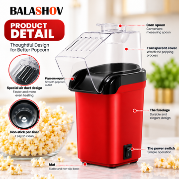 Automatic Mini Popcorn Maker Machine for Home Kitchen
