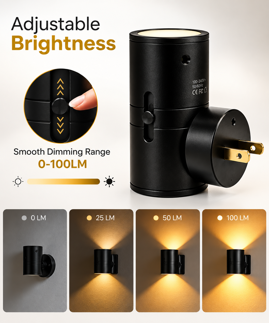 Dimmable LED Plug-In Night Light with Dusk Sensor