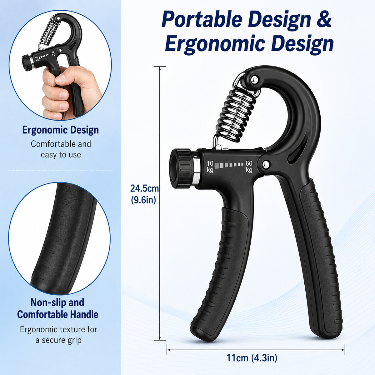 Adjustable Hand Grip Strengthener for Wrist & Forearms