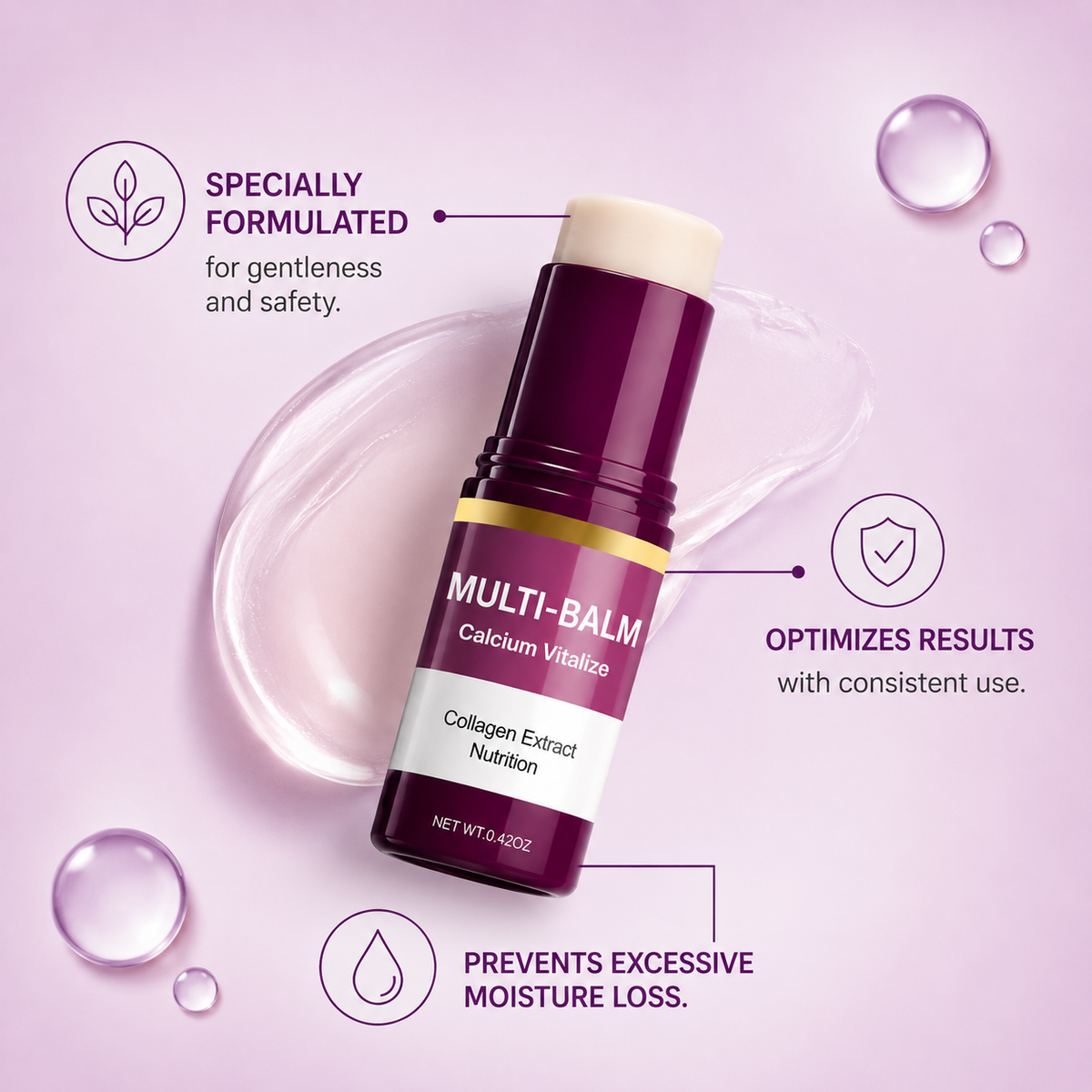 Calcium Collagen Multi Balm Stick for Hydrating & Firming