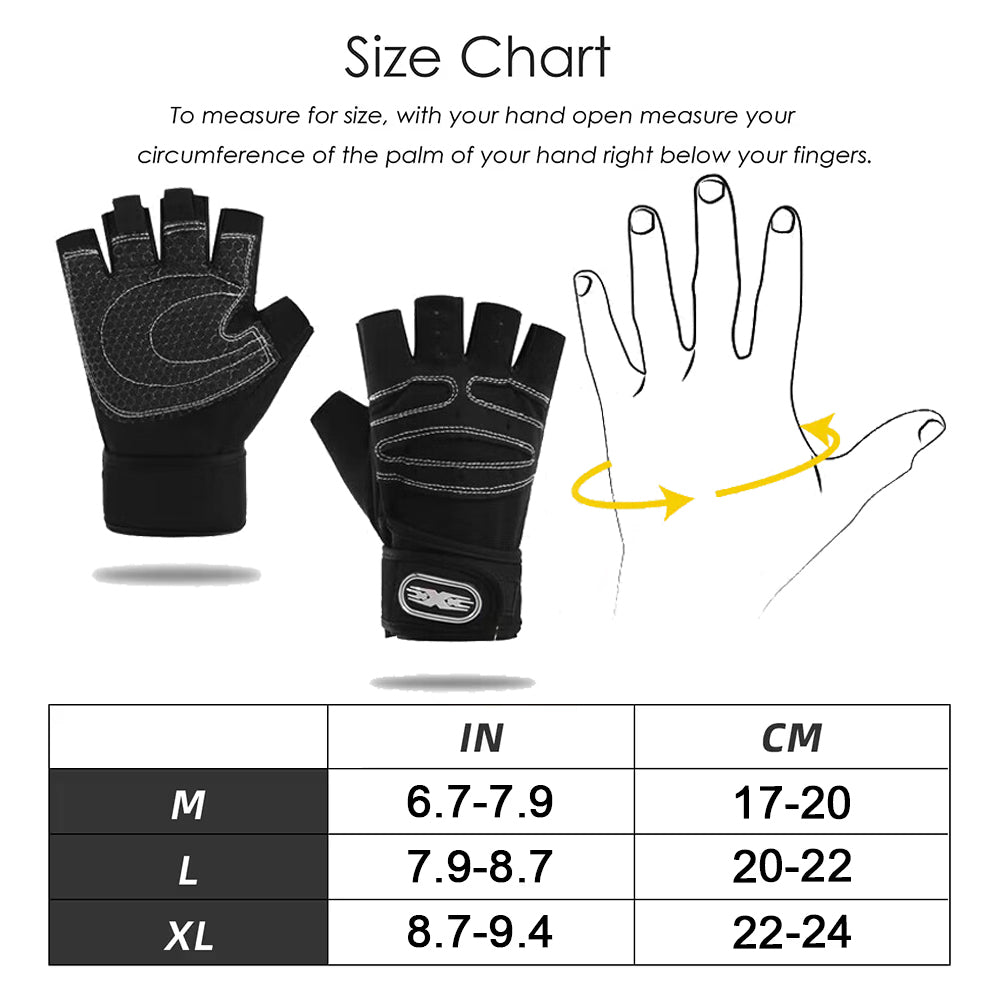 Workout Gloves with Wrist Wrap for Weightlifting & Gym