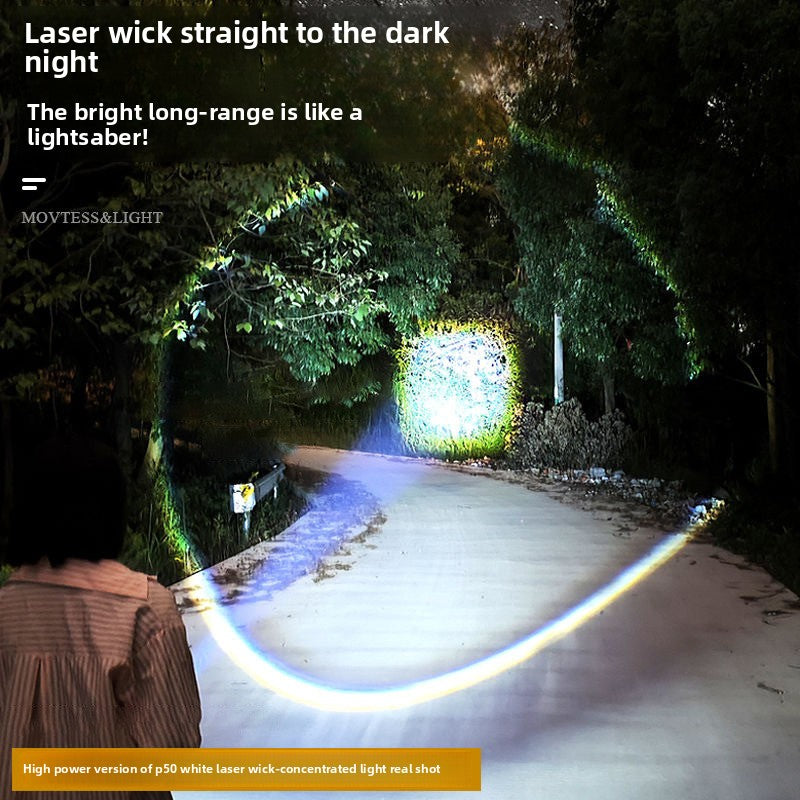Rechargeable LED Flashlight with Zoom, LCD Display & USB