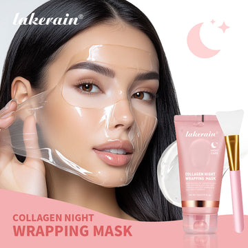 Collagen Night Wrapping Mask with Facial Brush for Glow